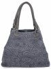 Modna Torebka Skórzana Shopper Bag Indygo
